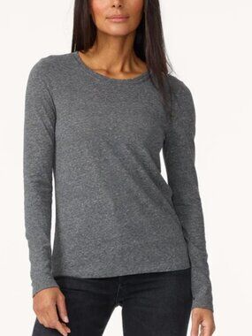 Unsubscribed Long Sleeve Crewneck Tee in Heather Grey